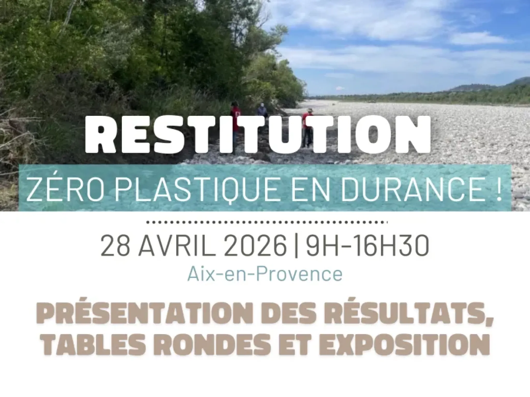 restitution régionale du projet Zéro plastique en Durance le 28 avril à Aix en Provence