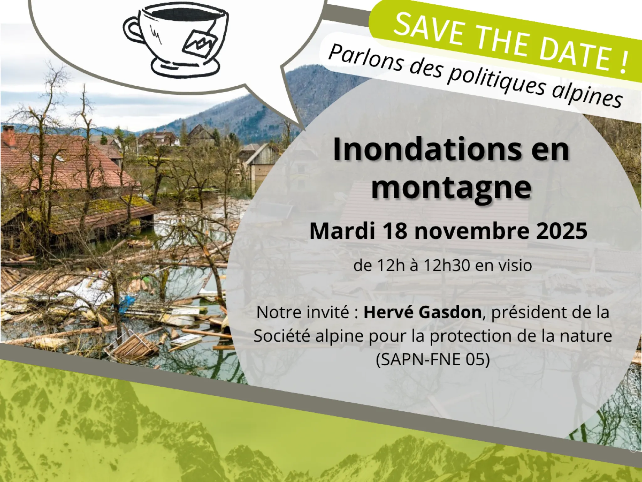 Visuel Papo'thé inondations en montagne 18 novembre